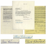 Two 1959 Contracts Signed by Moe Howard -- One 2pp. Signed Twice by Moe Regarding Moulin Rouge Event; Other 1pp. Regarding Frances Langford Special Signed -- Each Measures 8.5 x 11, Very Good